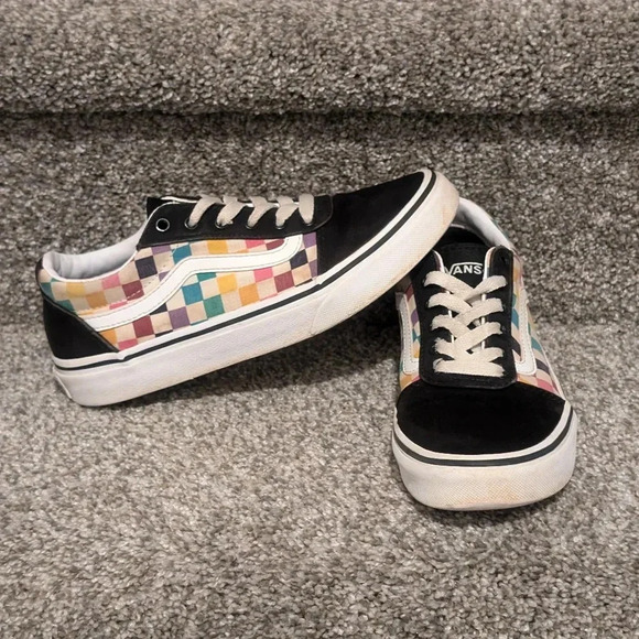 Vans Kids Shoes - Black and Multicolor Checkered - Picture 3 of 5